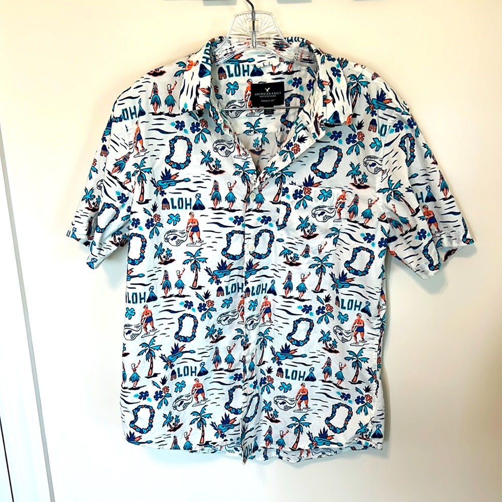 American Eagle Outfitters Men’s Seriously Soft Aloha Hawaiian Shirt / Size M